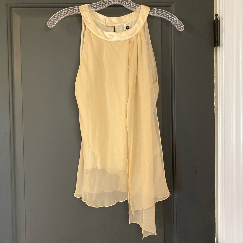 ZoLa Nude/Pink Silk Y2K Sleeveless Halter Blouse (size S/M)